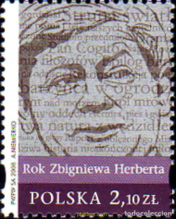 Sellos: 240434 MNH POLONIA 2008 PERSONAJES. ZBIGNIEW HERBERT, ESCRITOR