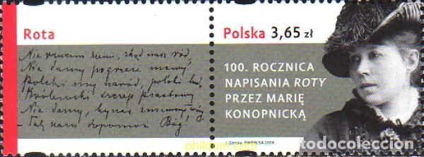 Sellos: 240441 MNH POLONIA 2008 ESCRITORA ROCZNICA NAPISANIA