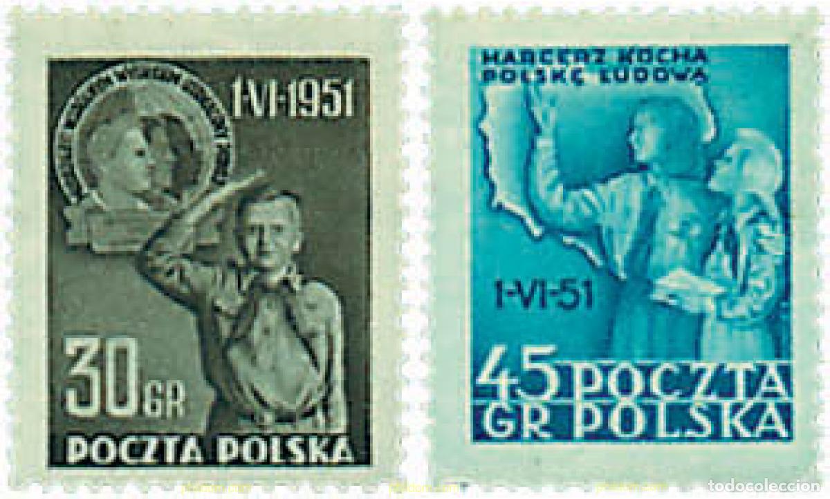 Sellos: 38391 MNH POLONIA 1951 DIA INTERNACIONAL DE LA INFANCIA