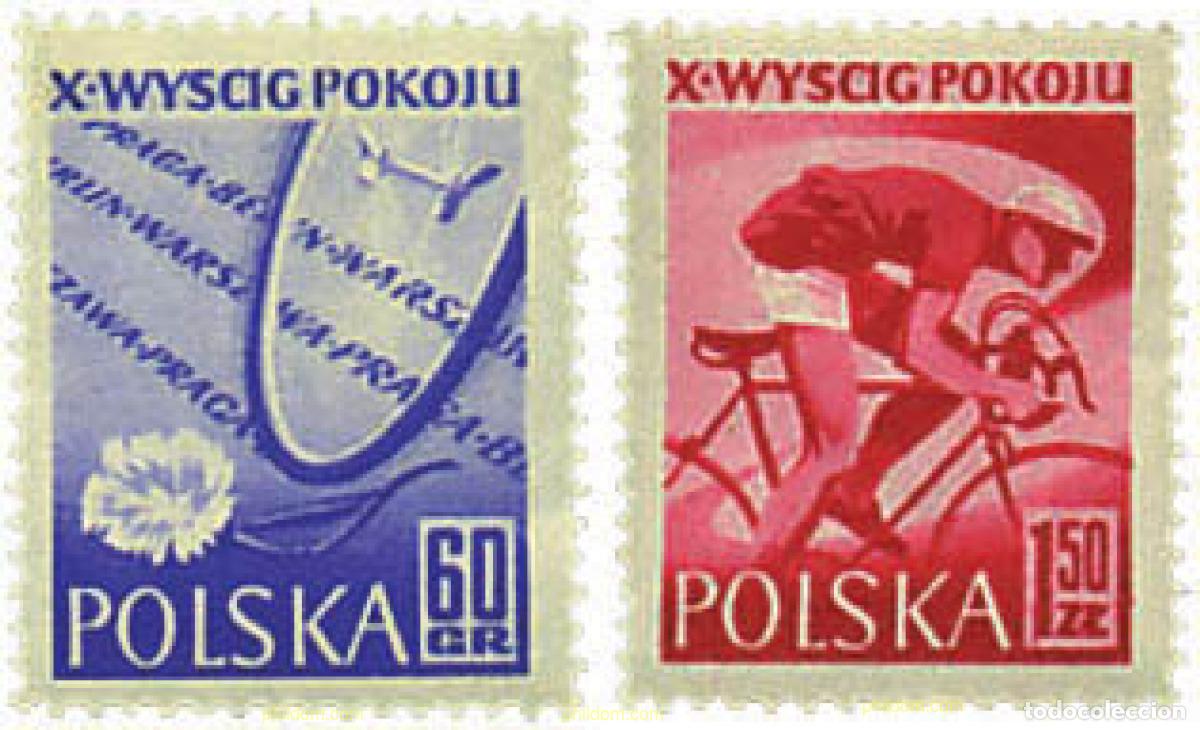 Sellos: 94352 MNH POLONIA 1957 10 VUELTA CICLISTA DE LA PAZ