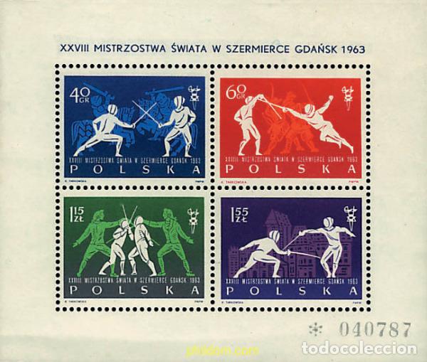 Sellos: 61605 MNH POLONIA 1963 28 CAMPEONATOS DEL MUNDO DE ESGRIMA.