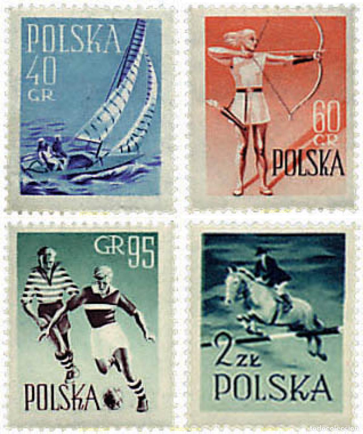 Sellos: 281797 HINGED POLONIA 1959 SERIE DEPORTIVA
