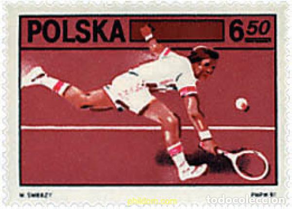 Sellos: 61698 MNH POLONIA 1981 60 ANIVERSARIO DE LA FEDERACION POLACA DE TENIS