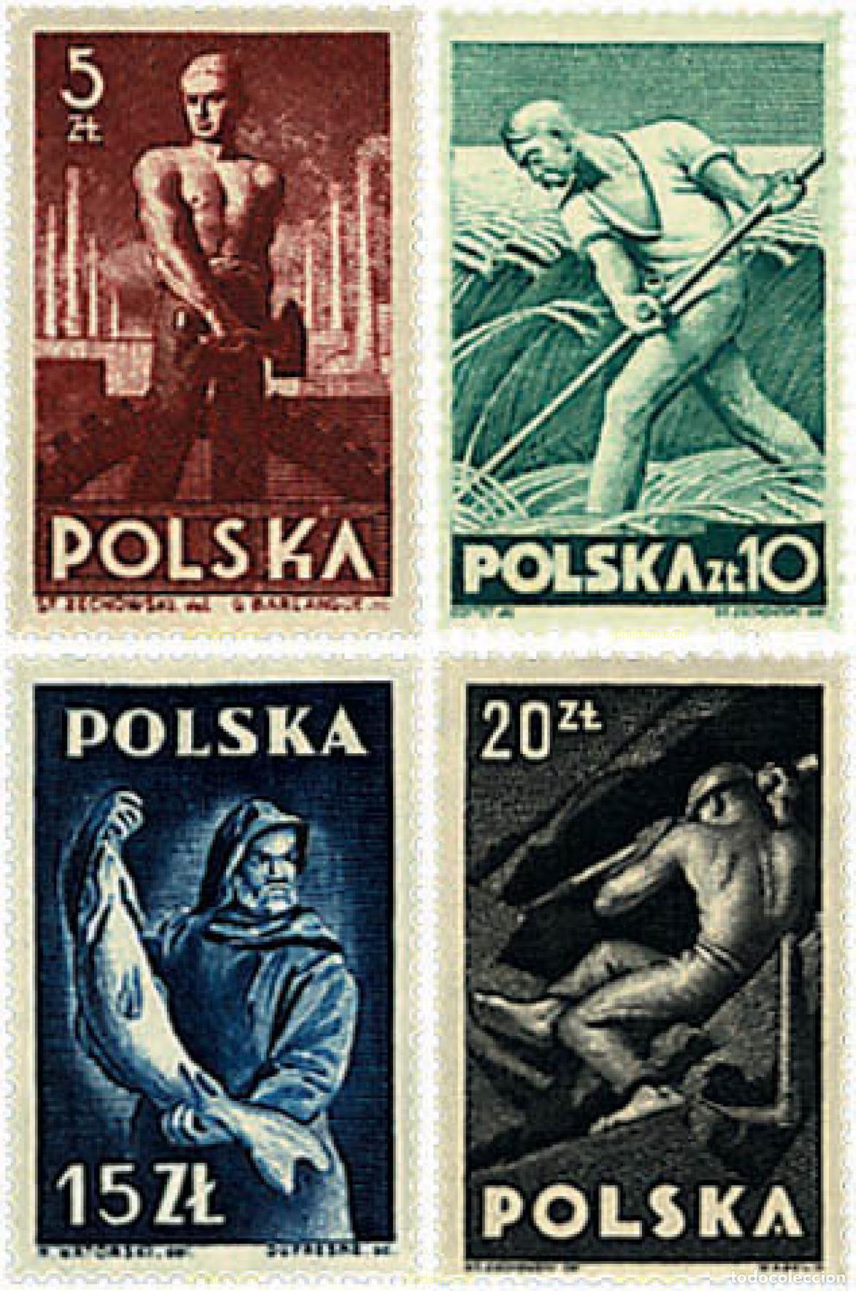 Sellos: 61532 MNH POLONIA 1947 RECONSTRUCCION NACIONAL