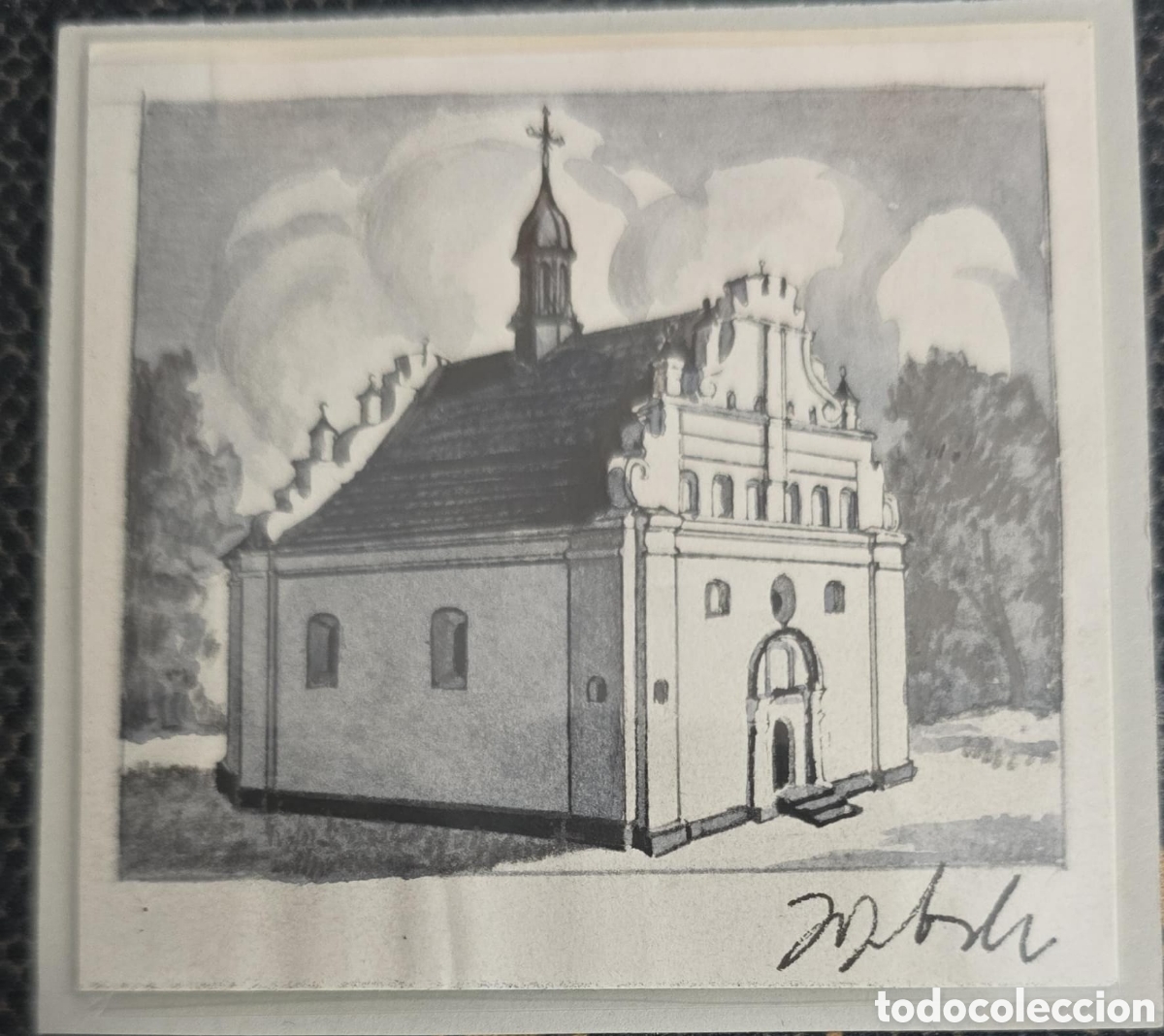 Sellos: CA)POLONIA 1966. ​An artist's essay, proof, or maximum card base design related to Polish philately,