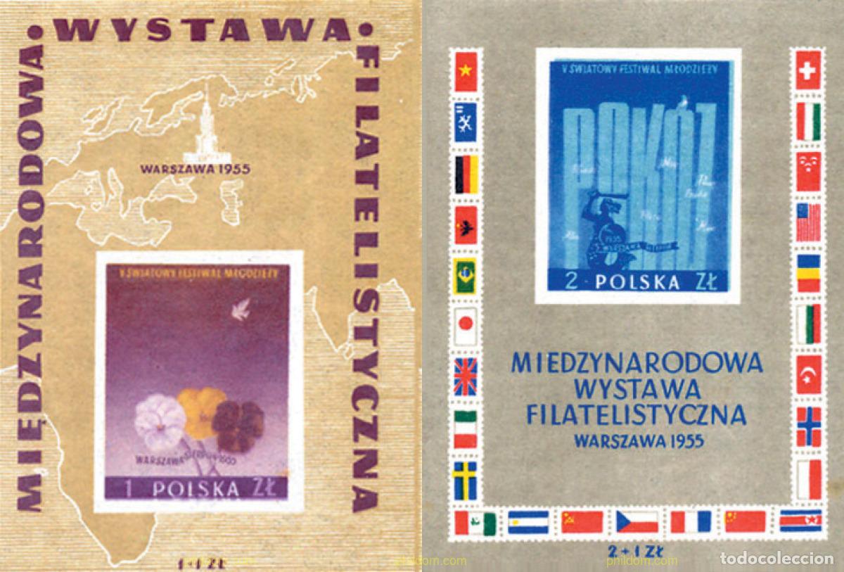 Sellos: 61558 MNH POLONIA 1955 EXPOSICION FILATELICA INTERNACIONAL EN VARSOVIA