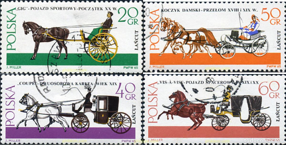 Sellos: 280962 USED POLONIA 1965 ANTIGUOS COCHES DE CABALLOS.
