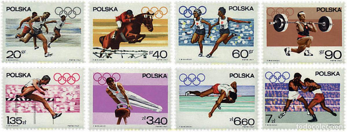 Sellos: 80695 MNH POLONIA 1967 19 JUEGOS OLIMPICOS VERANO MEXICO 1968