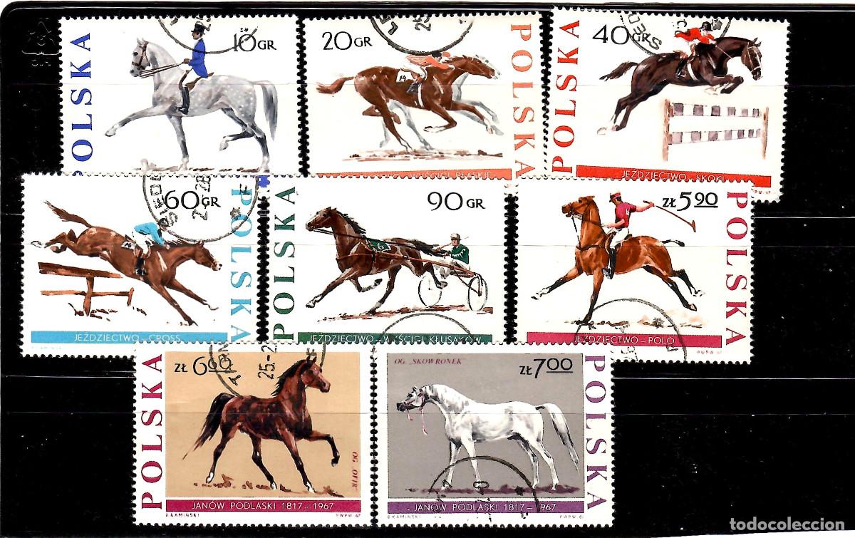 Sellos: SERIE DE 8 SELLOS NUEVOS DE POLONIA CON MATASELLOS DE FAVOR, A&Ntilde;O 1967 TERMA CABALLOS