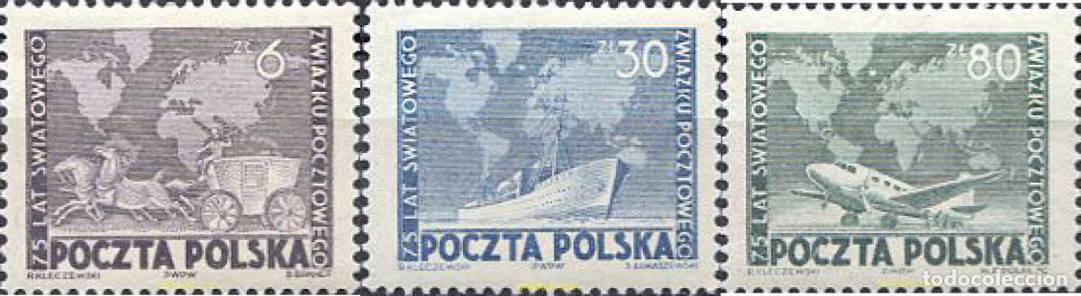 Sellos: 61535 MNH POLONIA 1949 75 ANIVERSARIO DE LA UPU