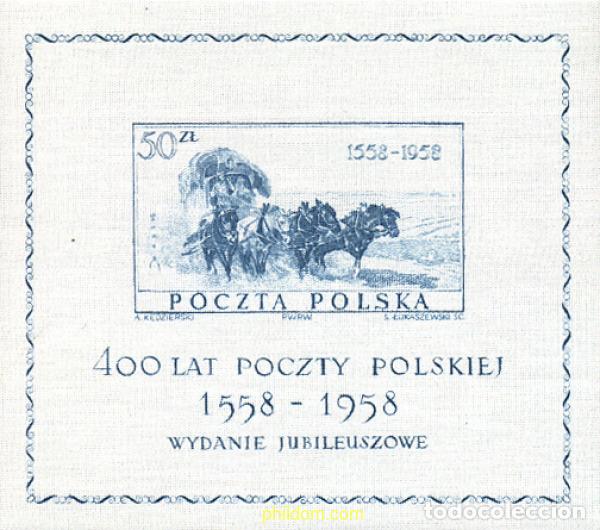 Sellos: 57115 MNH POLONIA 1958 EXPOSICION DEL 4 CENTENARIO DEL CORREO