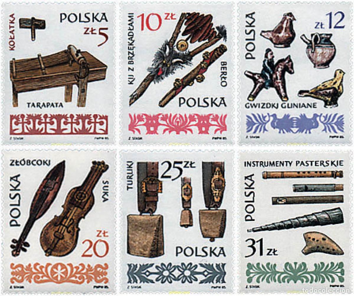 Sellos: 61713 MNH POLONIA 1985 INSTRUMENTOS DE MUSICA