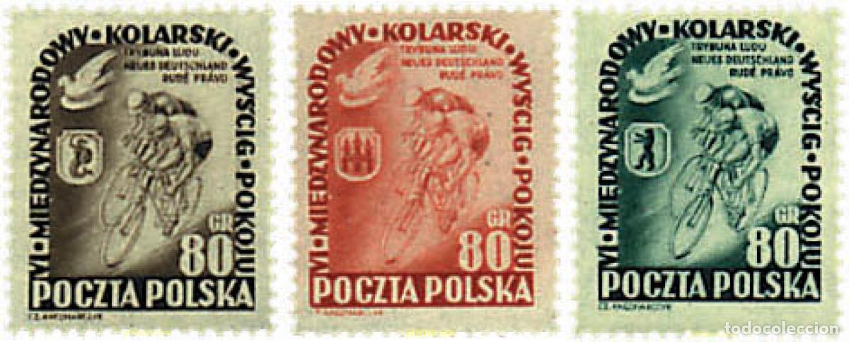 Sellos: 61548 MNH POLONIA 1953 VUELTA CICLISTA POR LA PAZ