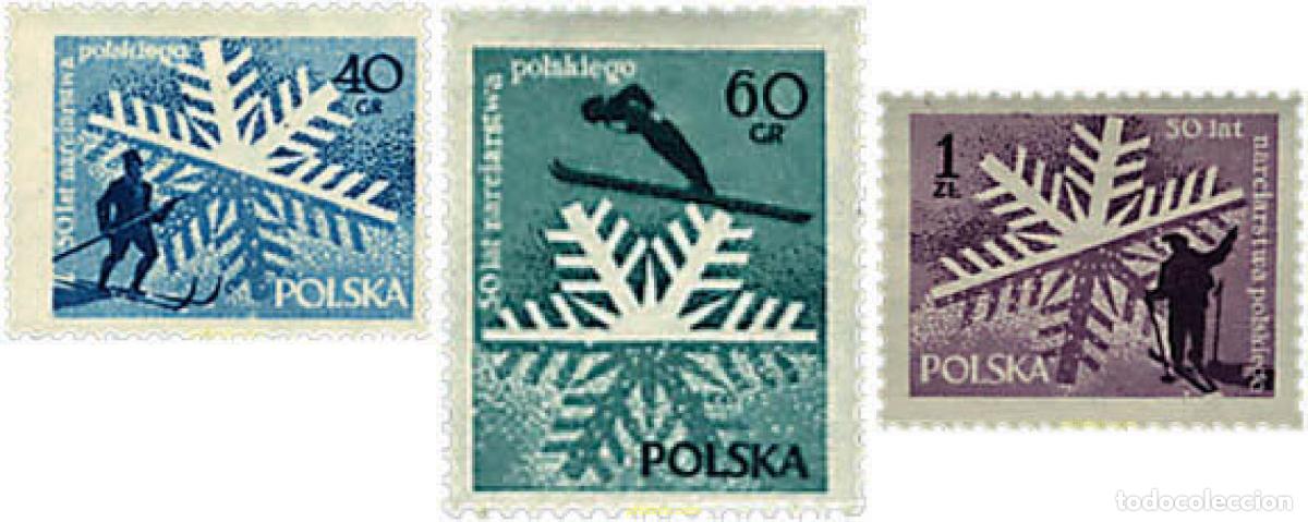 Sellos: 61565 MNH POLONIA 1957 50 ANIVERSARIO DEL ESQUI NACIONAL.