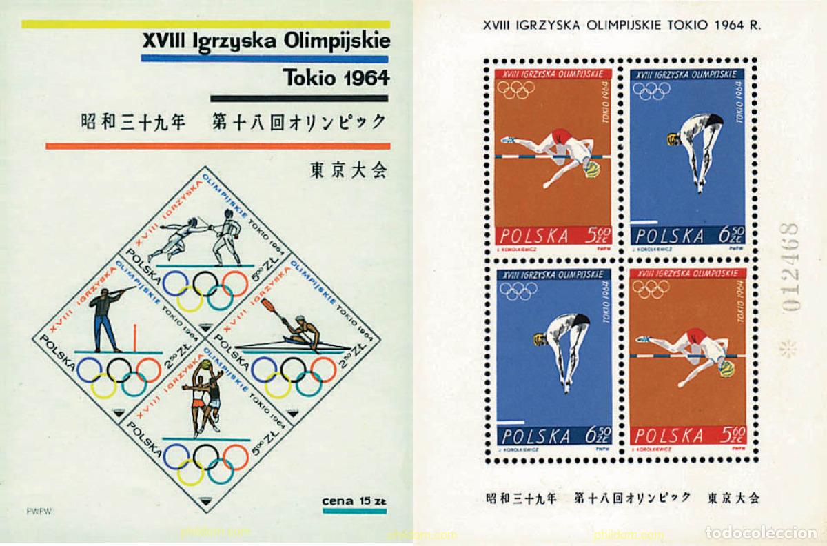 Sellos: 61611 MNH POLONIA 1964 18 JUEGOS OLIMPICOS VERANO TOKIO 1964