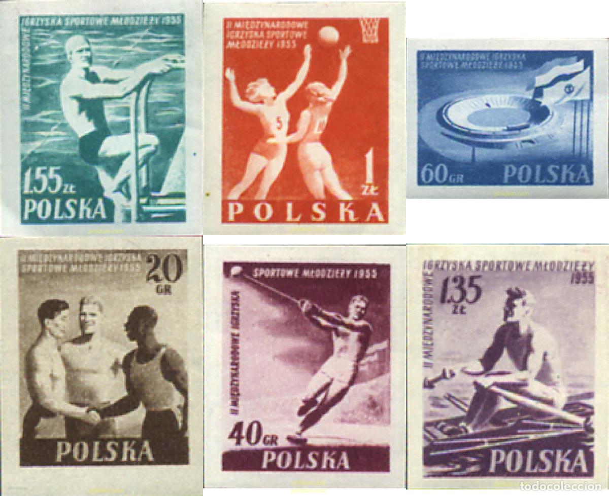 Selos: 17127 MNH POLONIA 1955 2 JUEGOS DEPORTIVOS INTERNACIONALES