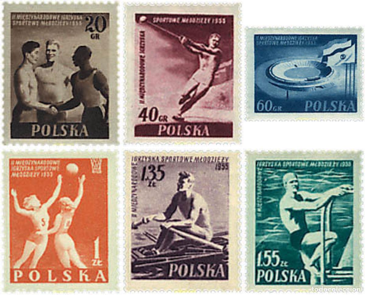 Selos: 61559 MNH POLONIA 1955 2 JUEGOS DEPORTIVOS INTERNACIONALES