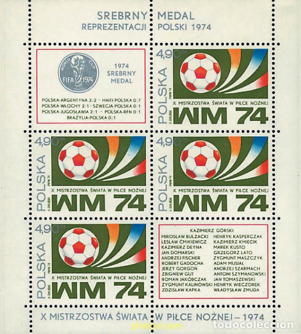 Sellos: 61662 MNH POLONIA 1974 COPA DEL MUNDO DE FUTBOL. ALEMANIA-74