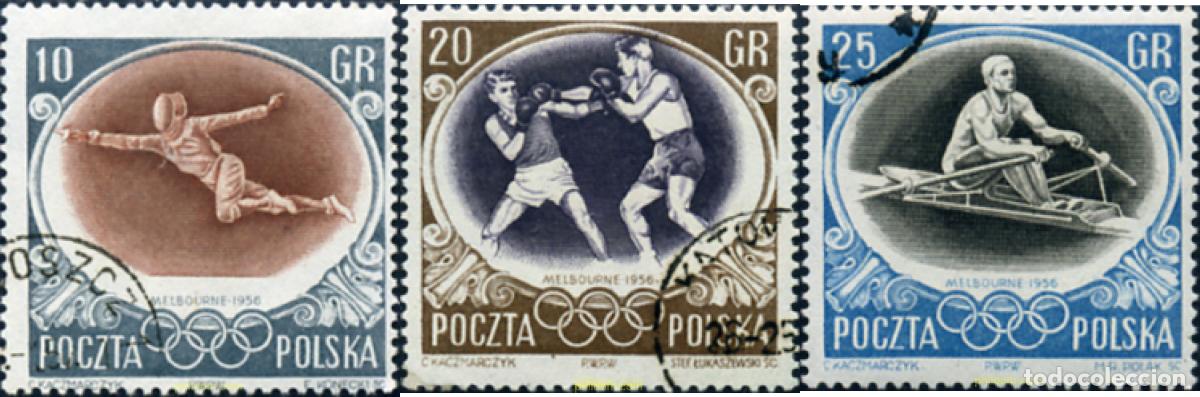 Sellos: 230614 USED POLONIA 1956 16 JUEGOS OLIMPICOS VERANO MELBOURNE 1956