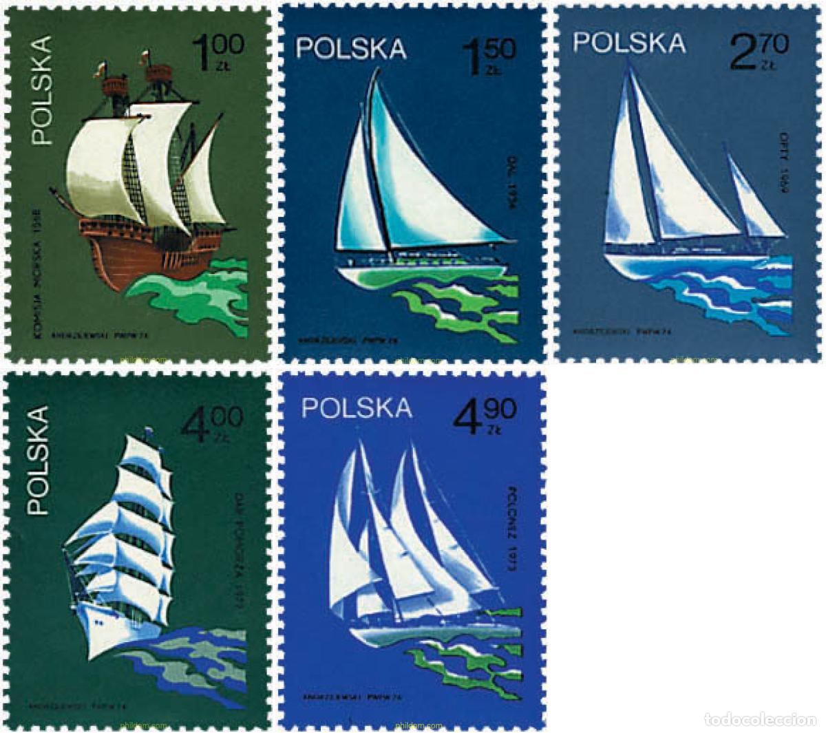Sellos: 61665 MNH POLONIA 1974 VELEROS