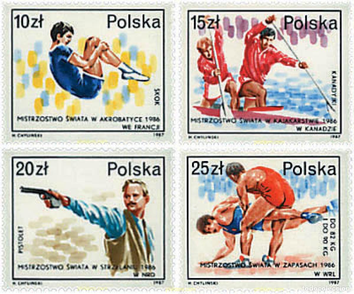 Sellos: 61721 MNH POLONIA 1987 OLYMPHILEX 87. EXPOSICION INTERNACIONAL DE FILATELICA OLIMPICA