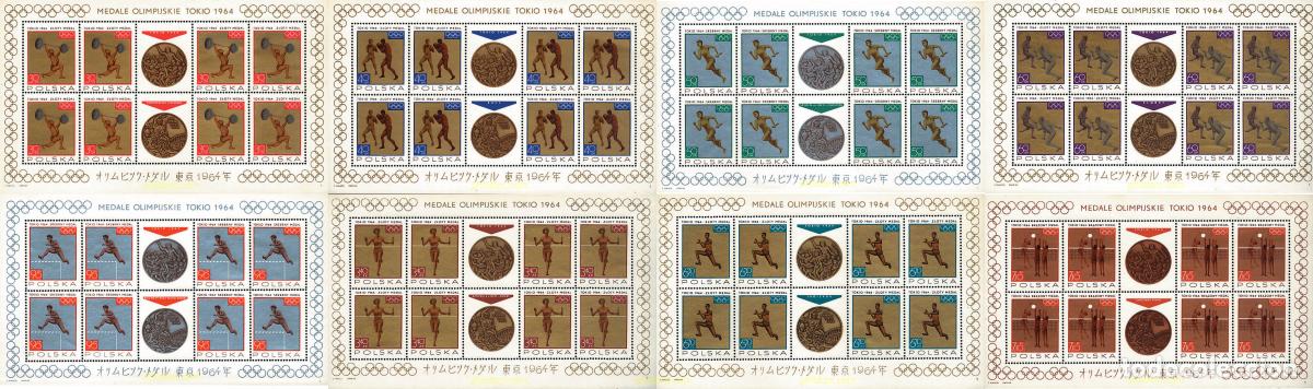Sellos: 8879 MNH POLONIA 1965 18 JUEGOS OLIMPICOS VERANO TOKIO 1964