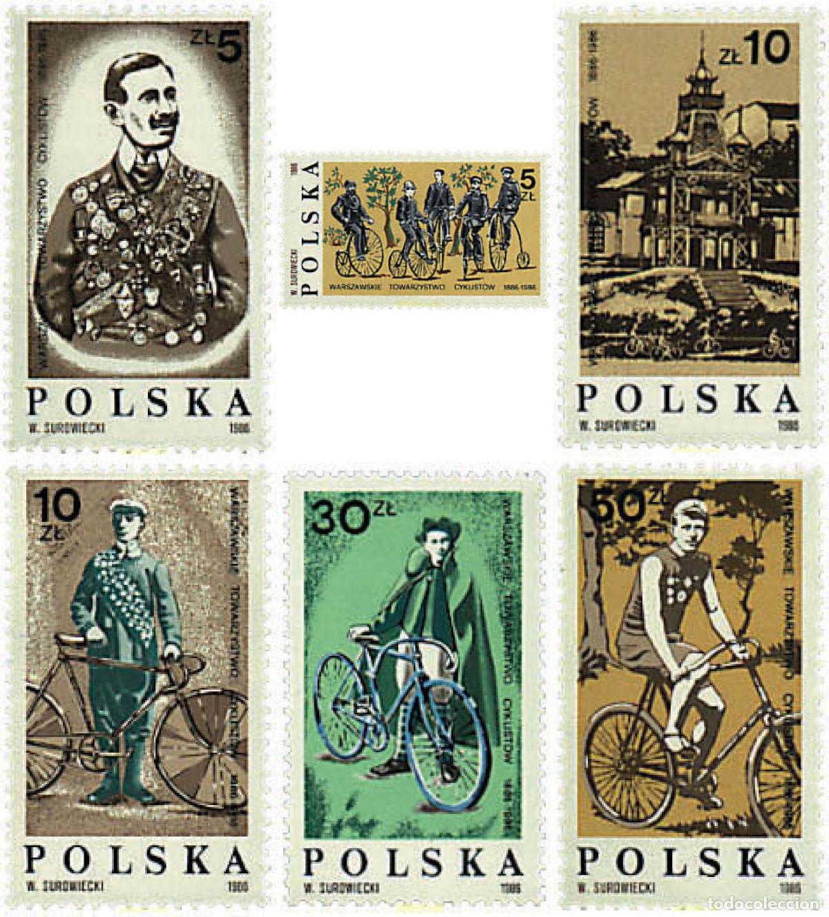 Sellos: 61716 MNH POLONIA 1986 100 ANIVERSARIO DEL CICLISMO POLACO