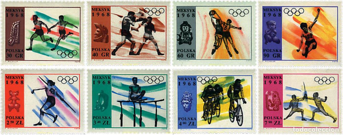 Sellos: 280899 HINGED POLONIA 1968 19 JUEGOS OLIMPICOS VERANO MEXICO 1968