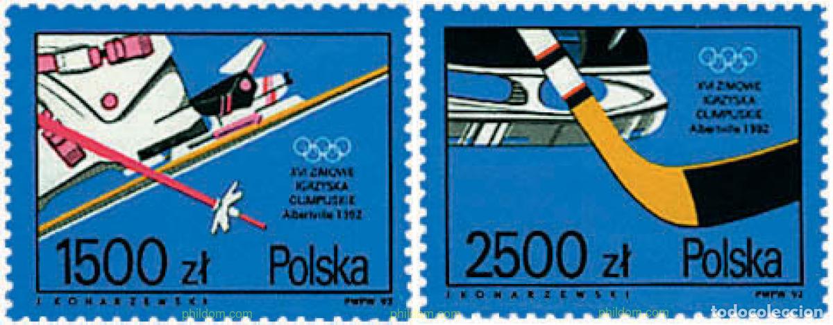 Sellos: 71599 MNH POLONIA 1992 16 JUEGOS OLIMPICOS INVIERNO ALBERTVILLE 1992