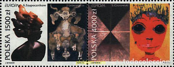 Sellos: 353436 MNH POLONIA 1993 EUROPA CEPT. ARTE CONTEMPORANEO