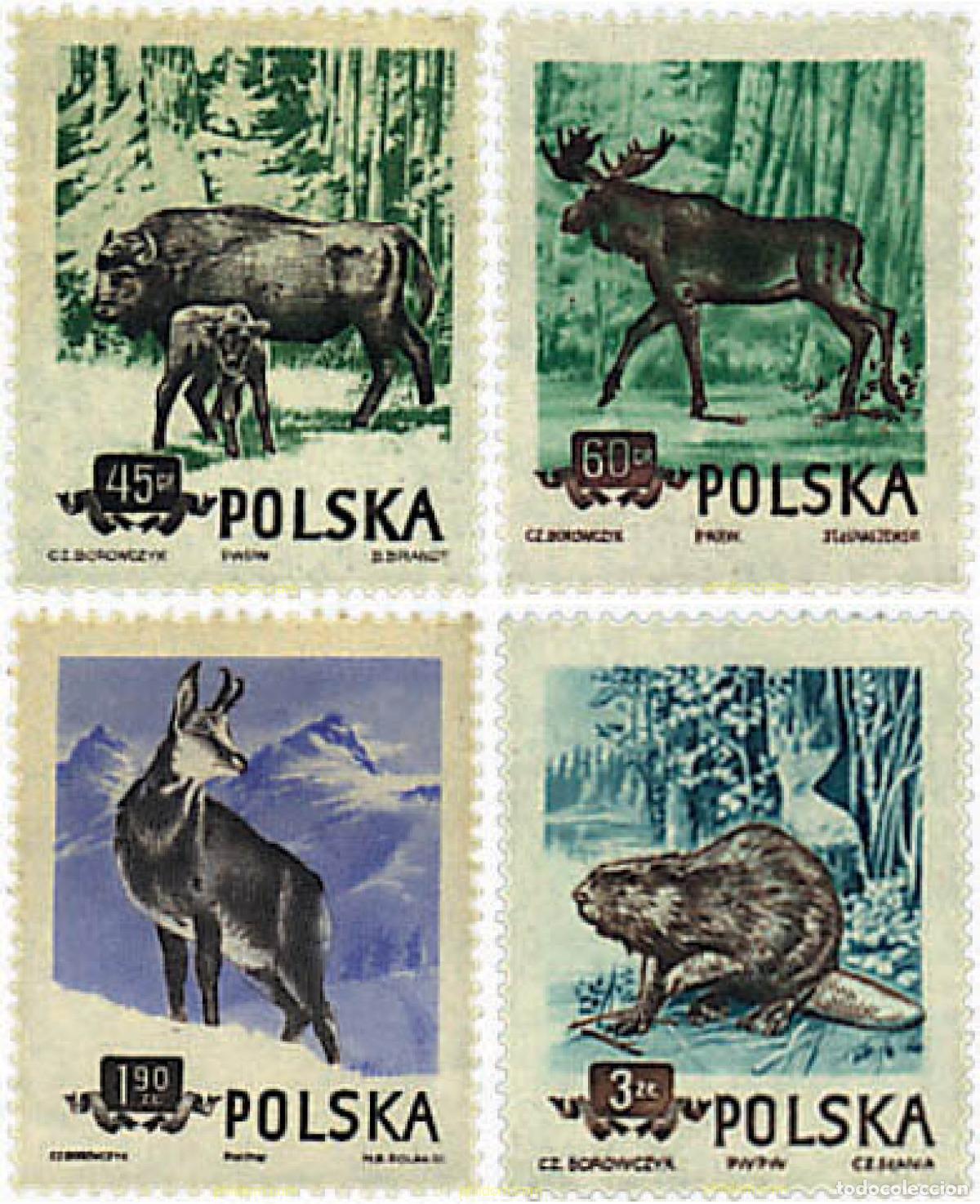 Sellos: 61554 MNH POLONIA 1954 ANIMALES DE LOS BOSQUES DE POLONIA