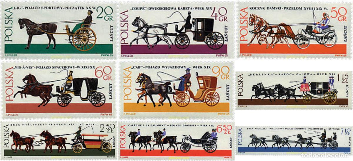 Sellos: 30423 MNH POLONIA 1965 ANTIGUOS COCHES DE CABALLOS.