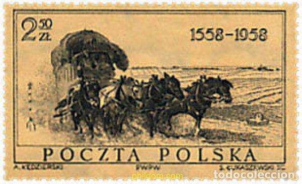 Sellos: 57117 MNH POLONIA 1958 EXPOSICION DEL 4 CENTENARIO DEL CORREO