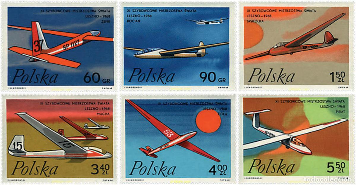 Sellos: 61631 MNH POLONIA 1968 11 CAMPEONATOS DEL MUNDO DE PLANEADORES