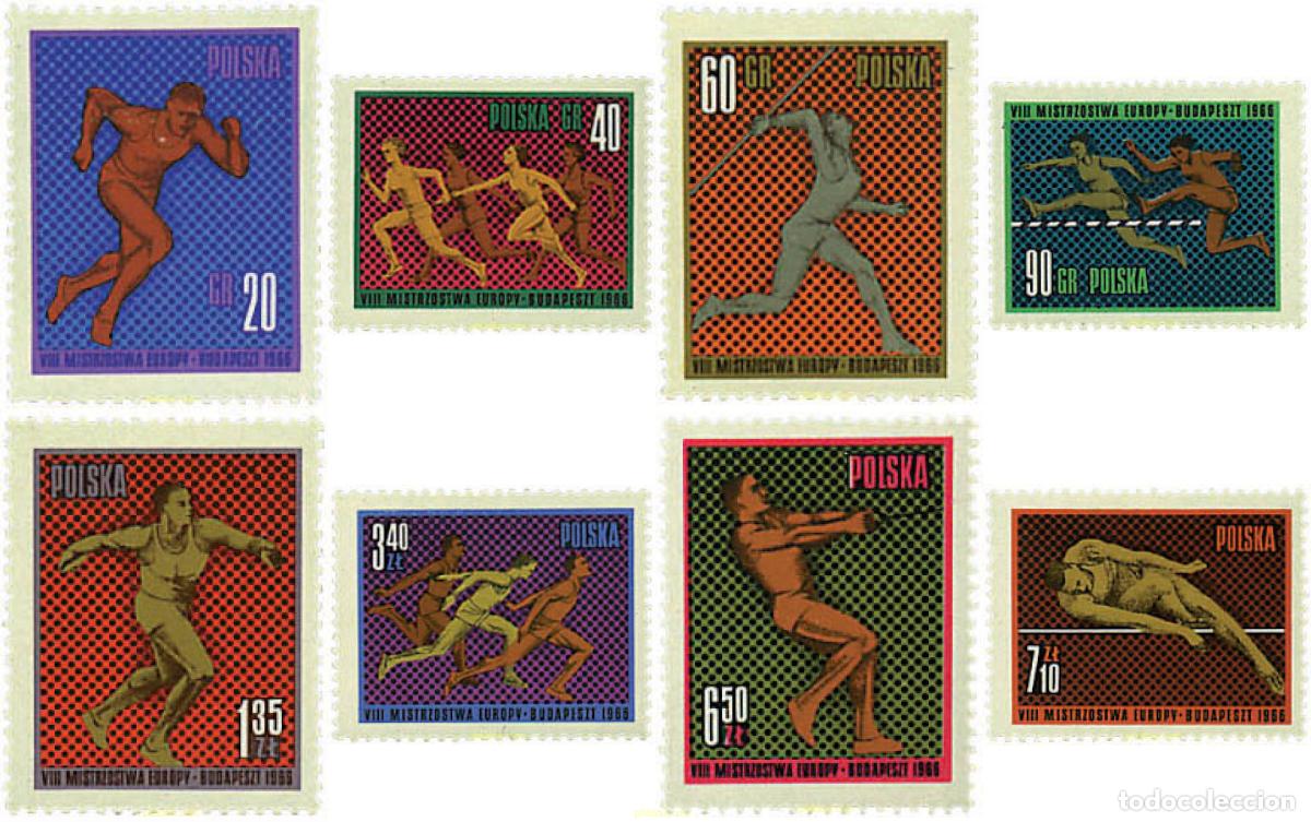 Francobolli: 214263 HINGED POLONIA 1966 8 CAMPEONATOS DE ATLETISMO DE EUROPA.