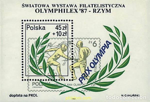Francobolli: 61725 MNH POLONIA 1987 OLYMPHILEX 87. EXPOSICION INTERNACIONAL DE FILATELICA OLIMPICA