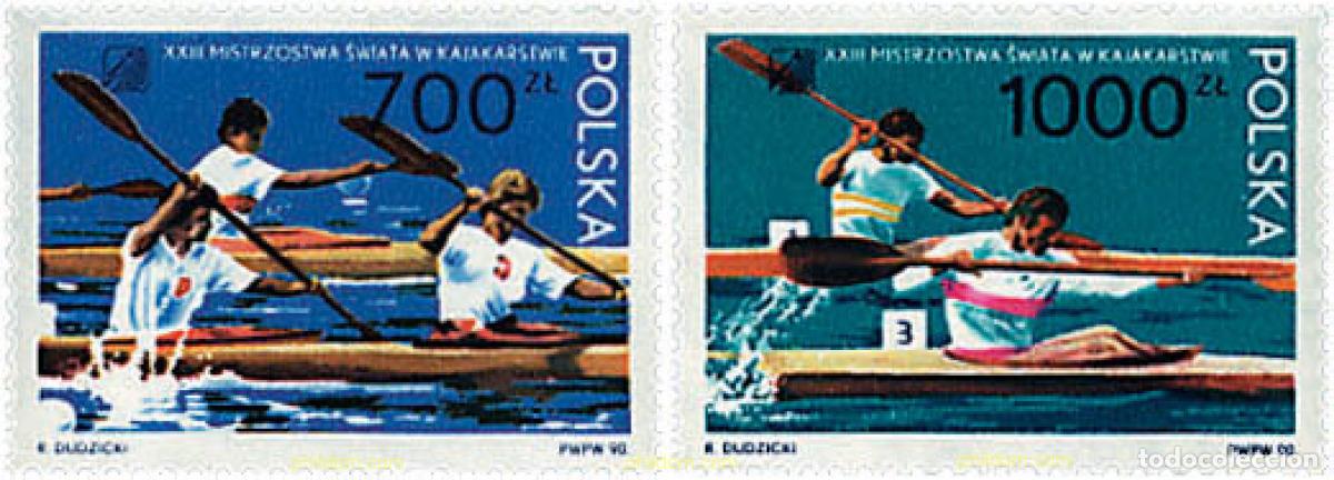 Sellos: 61736 MNH POLONIA 1990 REGATAS DE CANOAS.