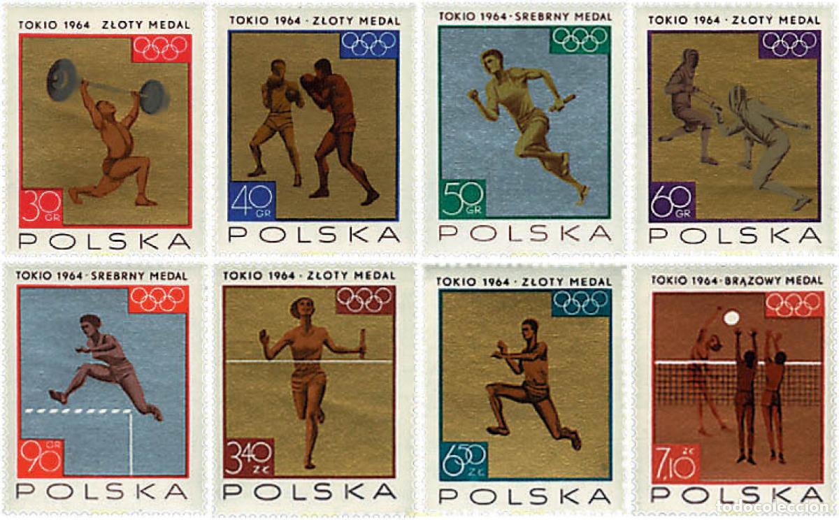 Sellos: 61615 MNH POLONIA 1965 18 JUEGOS OLIMPICOS VERANO TOKIO 1964