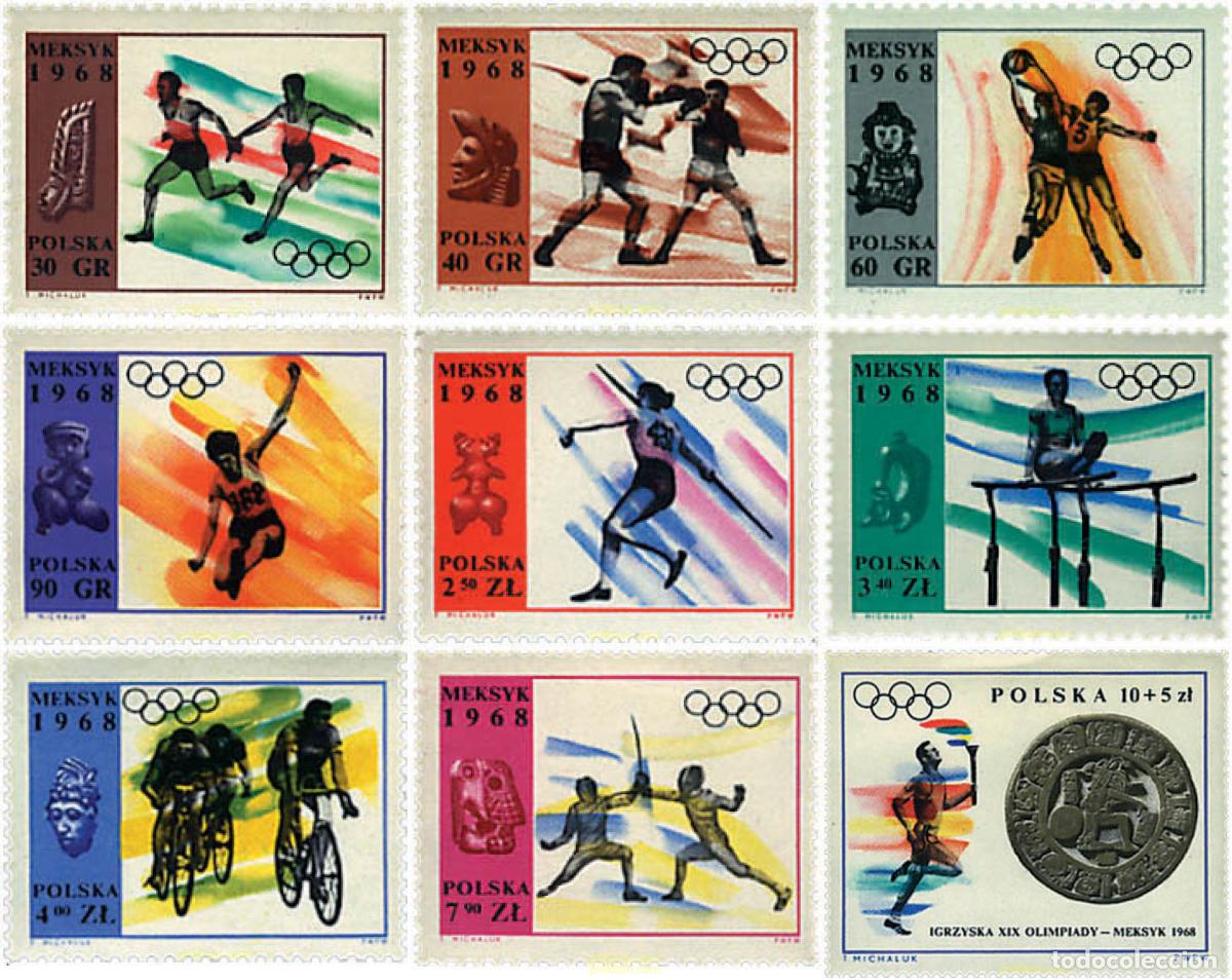 Sellos: 251758 HINGED POLONIA 1968 19 JUEGOS OLIMPICOS VERANO MEXICO 1968