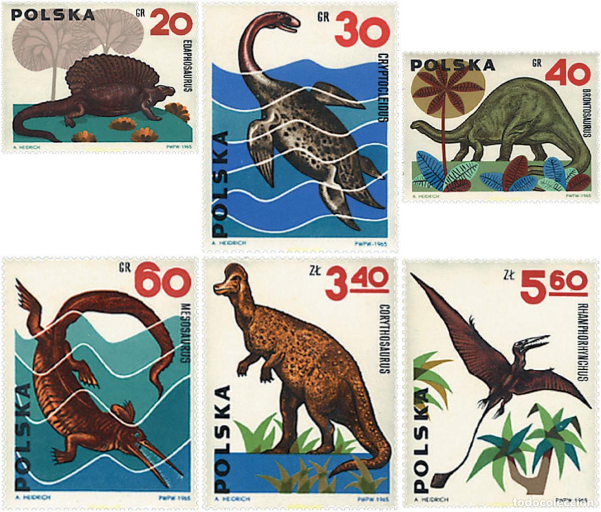 Sellos: 230608 MNH POLONIA 1965 FAUNA PREHISTORICA