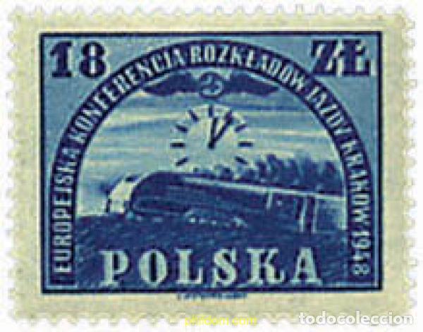 Sellos: 57104 MNH POLONIA 1948 CONFERENCIA EUROPEA DE HORARIOS FERROVIARIOS
