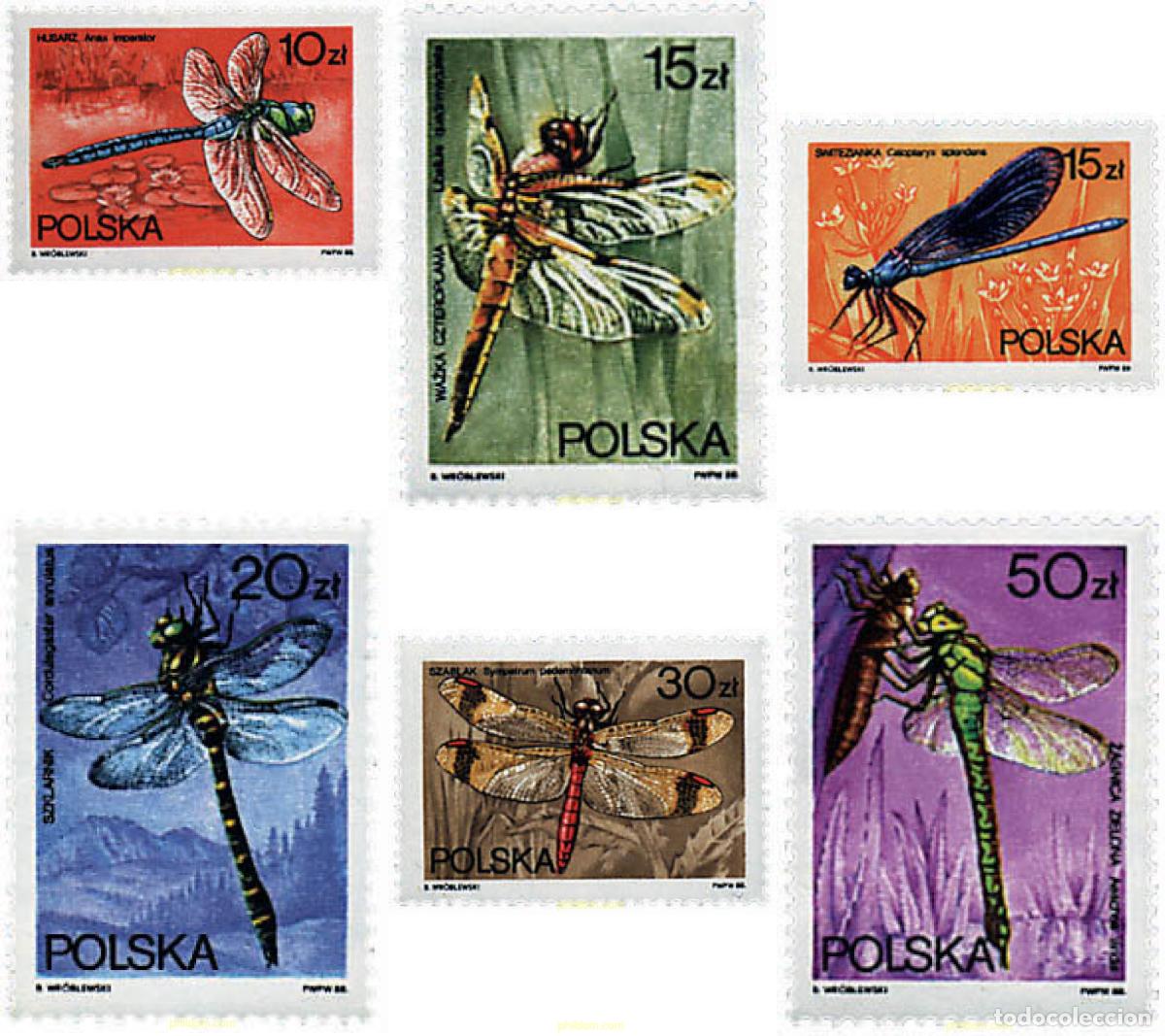 Sellos: 61726 MNH POLONIA 1988 LIBELULAS