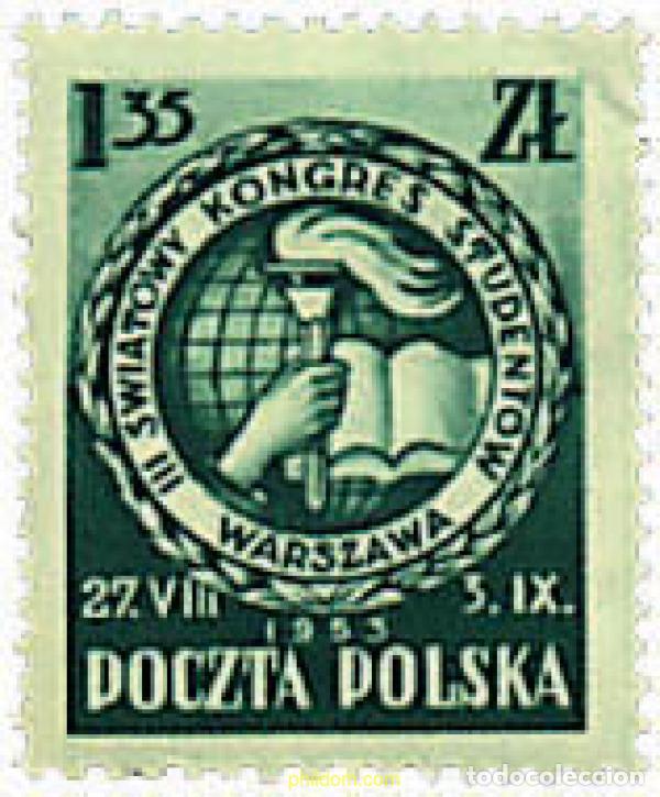 Sellos: 666618 MNH POLONIA 1953 3 CONGRESO DE ESTUDIANTES EN VARSOVIA