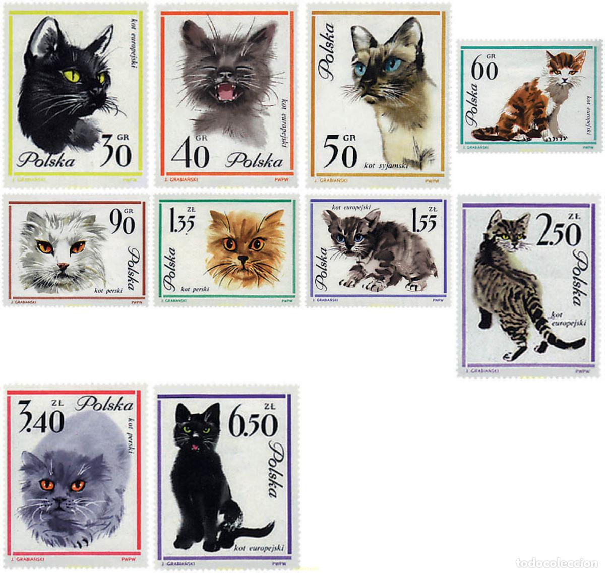 Sellos: 48383 MNH POLONIA 1964 GATOS