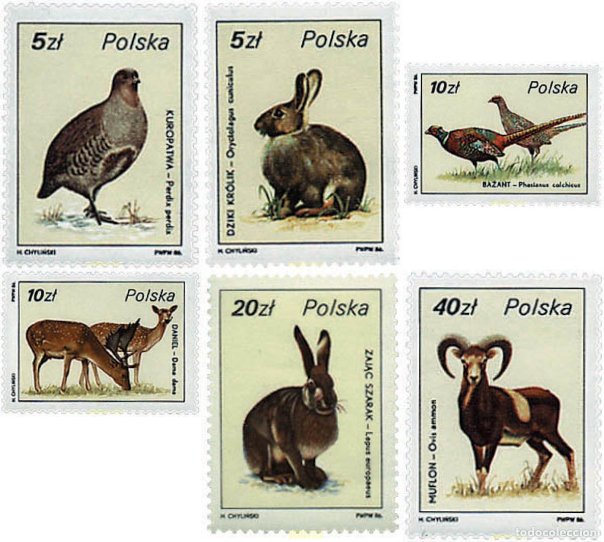 Sellos: 61718 MNH POLONIA 1986 ANIMALES DE CAZA