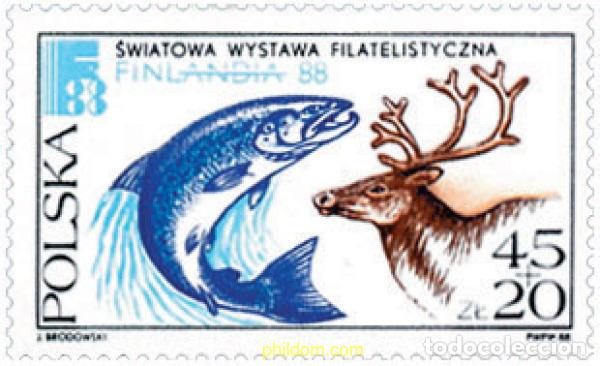 Sellos: 61732 MNH POLONIA 1988 FINLANDIA 88. EXPOSICION FILATELICA INTERNACIONAL
