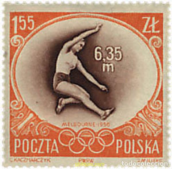 Sellos: 61563 MNH POLONIA 1956 16 JUEGOS OLIMPICOS VERANO MELBOURNE 1956