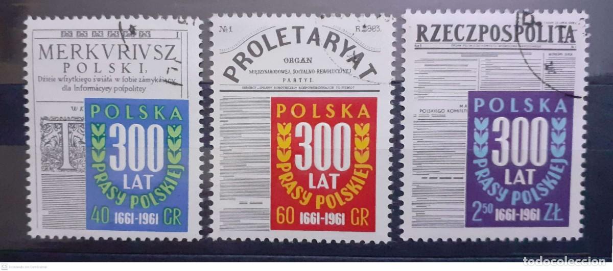 Sellos: POLONIA n&ordm; 1082/1084&ordm; Tricentenario de la prensa. Serie completa
