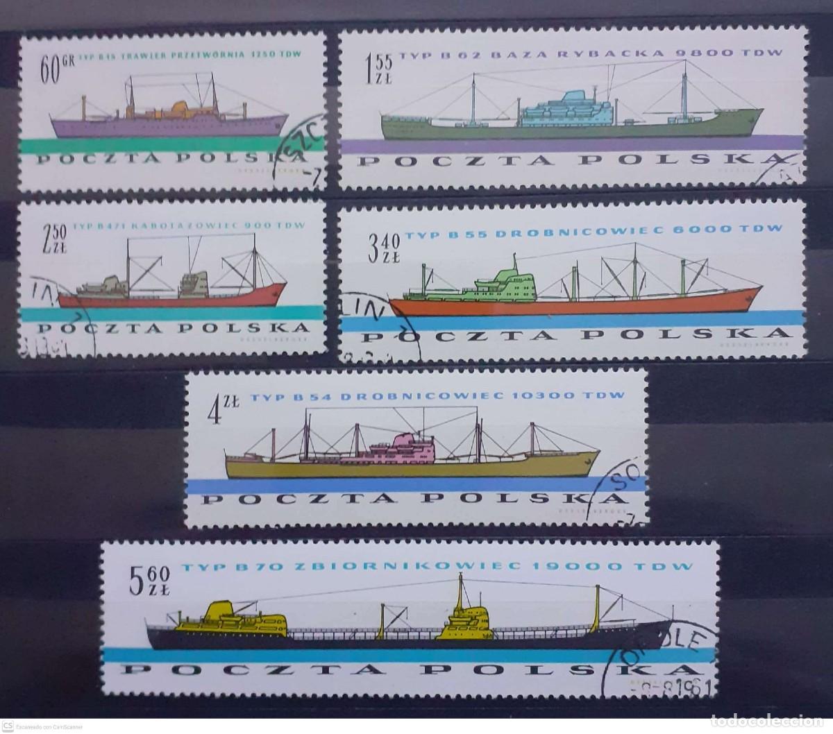 Sellos: POLONIA N&ordm; 1100/1105&ordm; Barcos de la marina polaca. Serie completa
