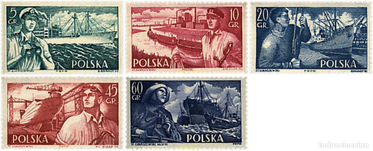 Sellos: 60978 HINGED POLONIA 1956 MARINA MERCANTE